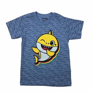 Nickelodeon PinkFong Boys Baby Shark Blue Big, Mini Logo shirt size 7